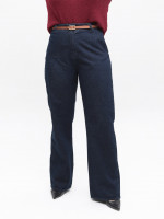 Джинсы женские широкие темно-синие длинные 1628