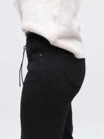 Брюки женские черные широкие теплые на резинке 10642-2
