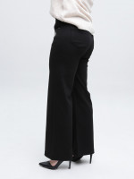 Брюки женские черные широкие теплые на резинке 10642-2