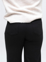 Брюки женские черные широкие теплые на резинке большие размеры 20642-B-2