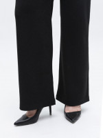 Брюки женские черные широкие теплые на резинке большие размеры 20642-B-2