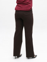 Штани жіночі коричневі широкі теплі зі стрейчем 7859-B-5