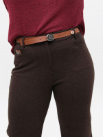 Штани жіночі коричневі широкі теплі зі стрейчем 7859-B-5