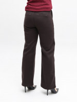 Брюки женские коричневые широкие теплые на резинке большие размеры 1720-B-6