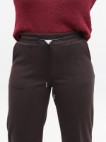 Брюки женские коричневые широкие теплые на резинке большие размеры 1720-B-6