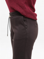 Брюки женские коричневые широкие теплые на резинке большие размеры 1720-B-6