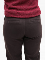 Брюки женские коричневые широкие теплые на резинке большие размеры 1720-B-6