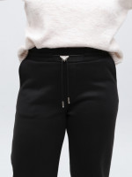 Брюки женские черные широкие теплые на резинке 1720-2