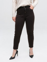 Брюки женские коричневые МОМ теплые на резинке 1719-6