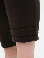 Брюки женские коричневые МОМ теплые на резинке 1719-6