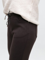 Брюки женские коричневые МОМ теплые на резинке 1719-6