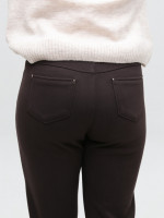 Брюки женские коричневые МОМ теплые на резинке 1719-6