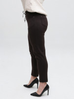 Брюки женские коричневые МОМ теплые на резинке 1719-6
