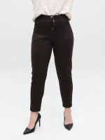 Брюки женские коричневые МОМ теплые на резинке 1719-6