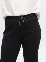 Брюки женские черные МОМ теплые на резинке 1714-2