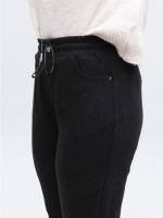 Брюки женские черные МОМ теплые на резинке большие размеры 1714-B-2