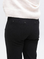 Брюки женские черные МОМ теплые на резинке большие размеры 1714-B-2