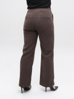 Штани жіночі світло-коричневі вельветові широкі на флісі 1707-B-7