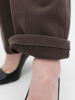 Штани жіночі світло-коричневі вельветові широкі на флісі 1707-B-7