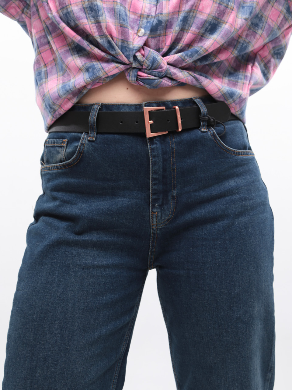 Джинсы женские МОМ прямые темно-синие 1617