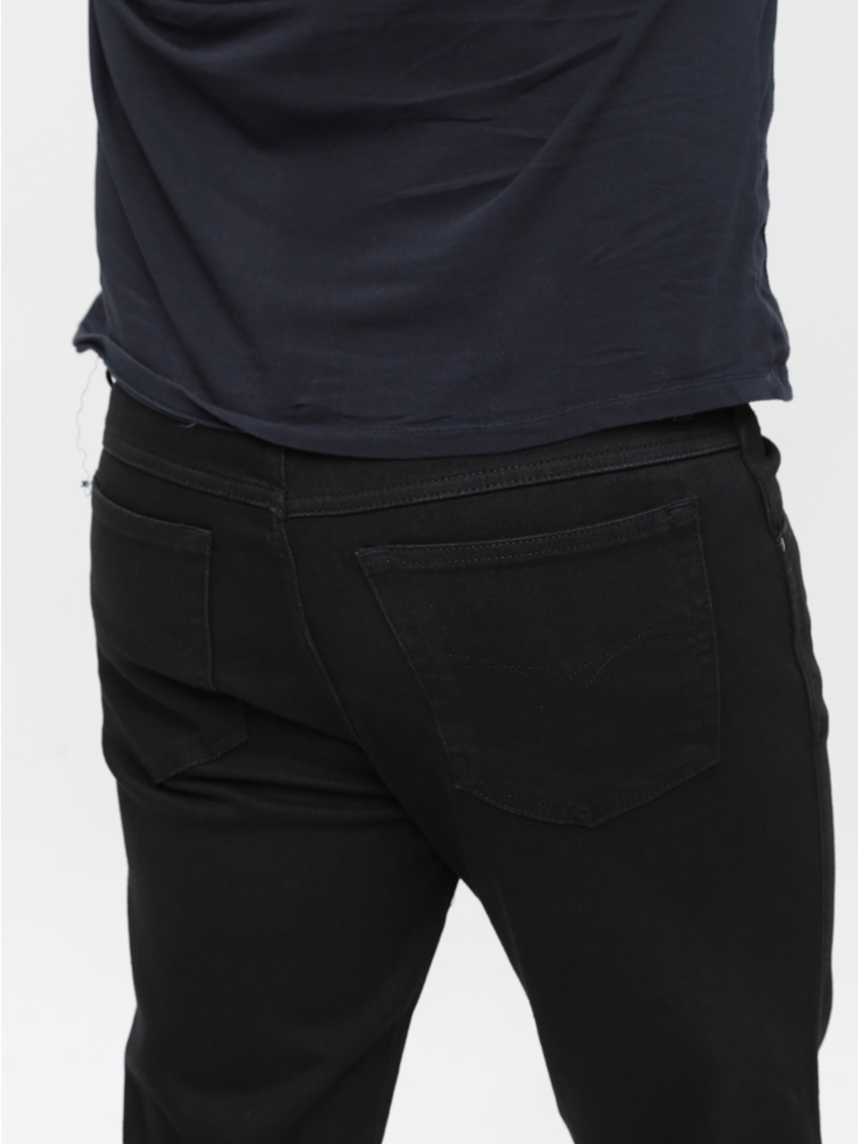 Джинси чоловічі чорні прямі зі стрейчем 347-51