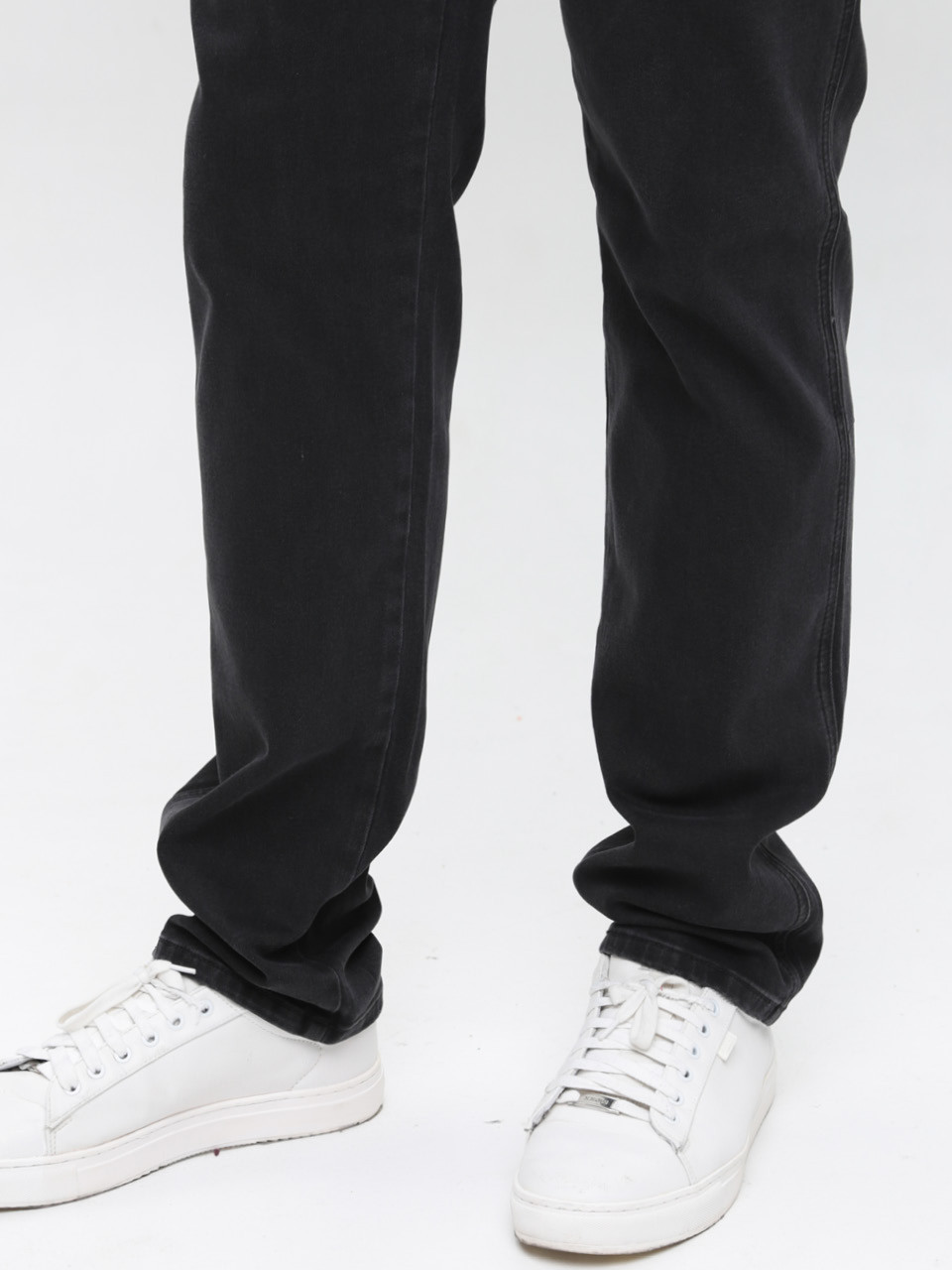 Джинсы мужские серо-черные прямые со стрейчем 347-52