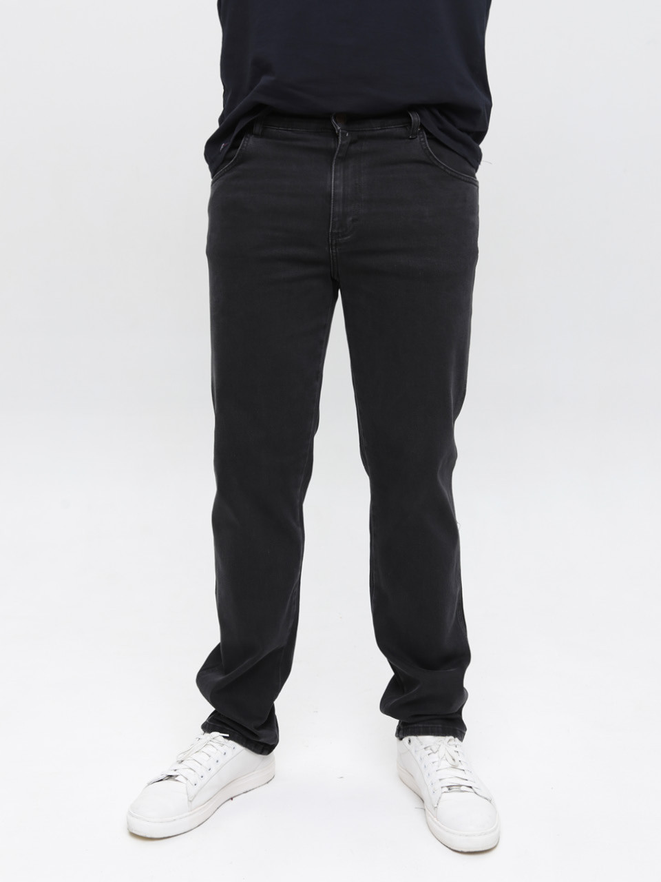 Джинсы мужские серо-черные прямые со стрейчем 347-52