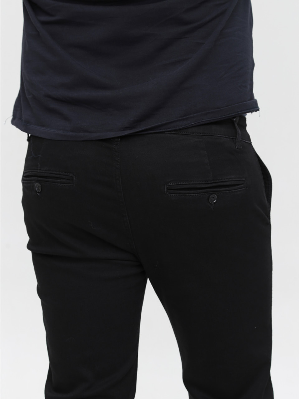 Джинси чоловічі чорні прямі з косою кишенею 5008-53