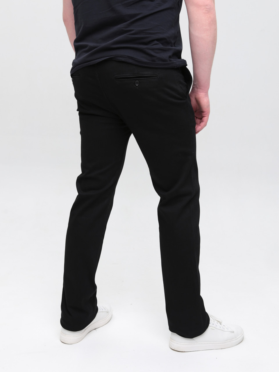 Джинси чоловічі чорні прямі з косою кишенею 5008-53