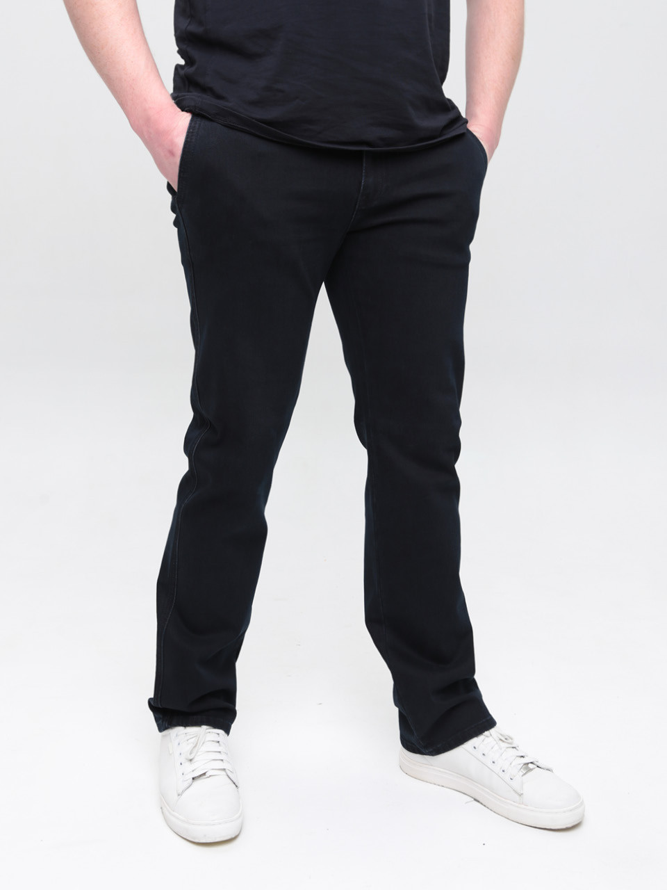 Джинсы мужские черные-синие прямые с косым карманом 5008-54