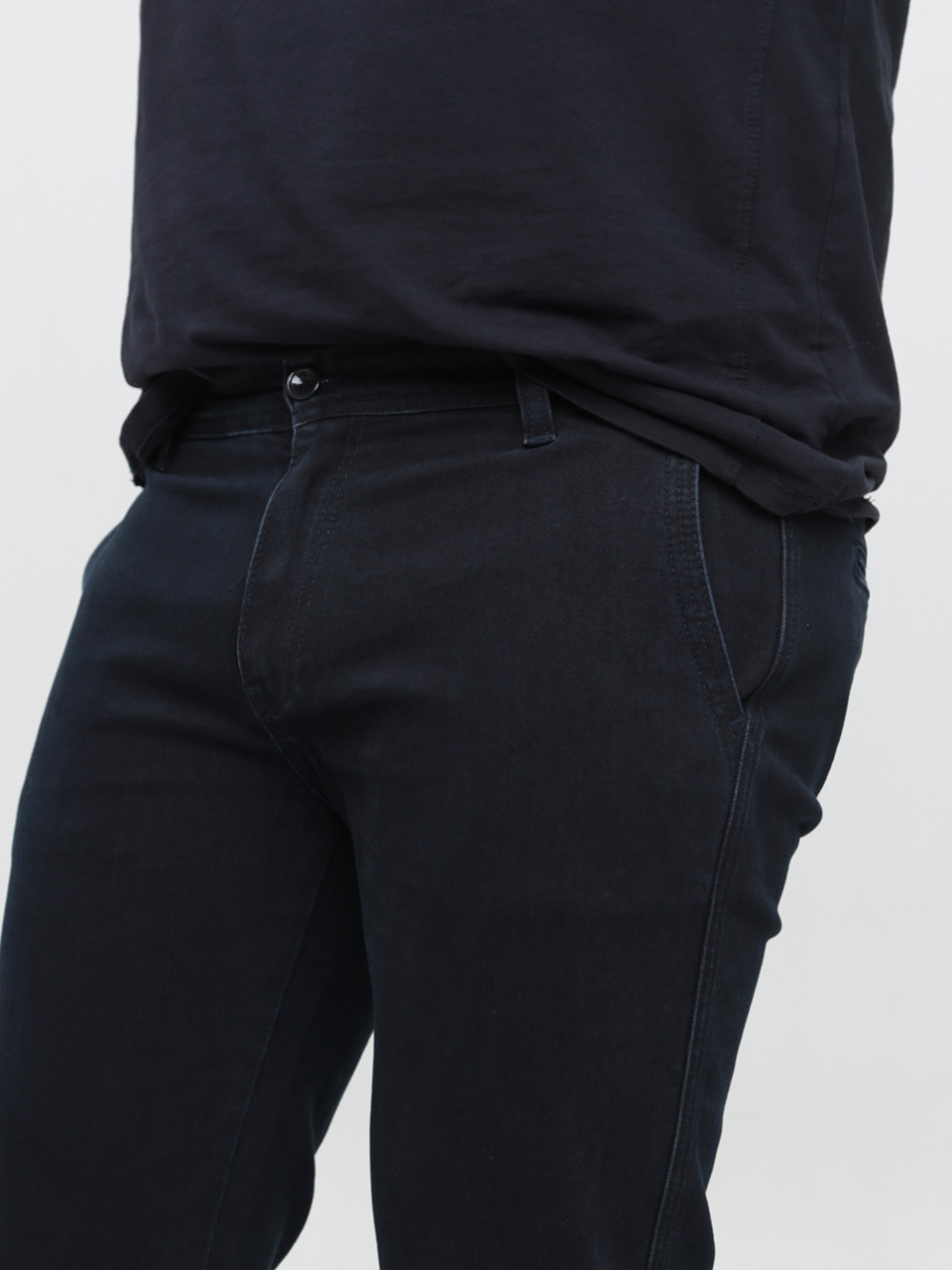 Джинсы мужские черные-синие прямые с косым карманом 5008-54