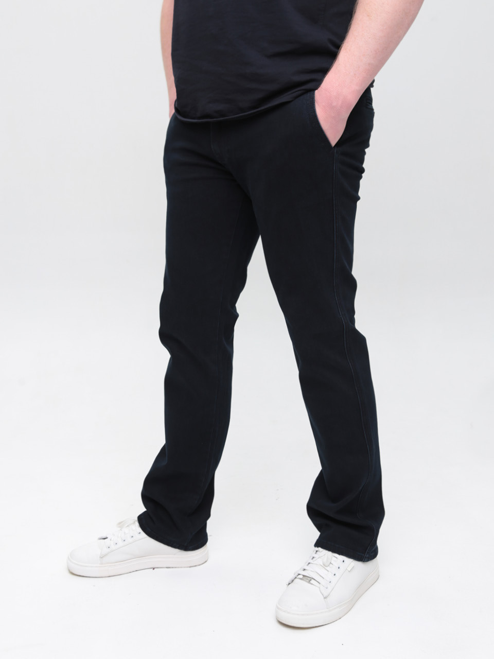 Джинсы мужские черные-синие прямые с косым карманом 5008-54