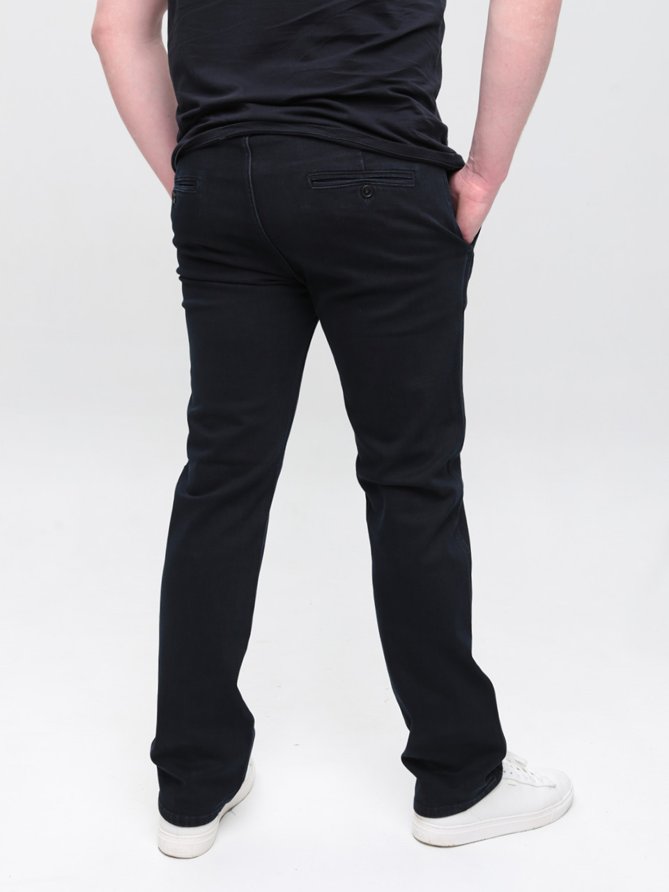 Джинсы мужские черные-синие прямые с косым карманом 5008-54