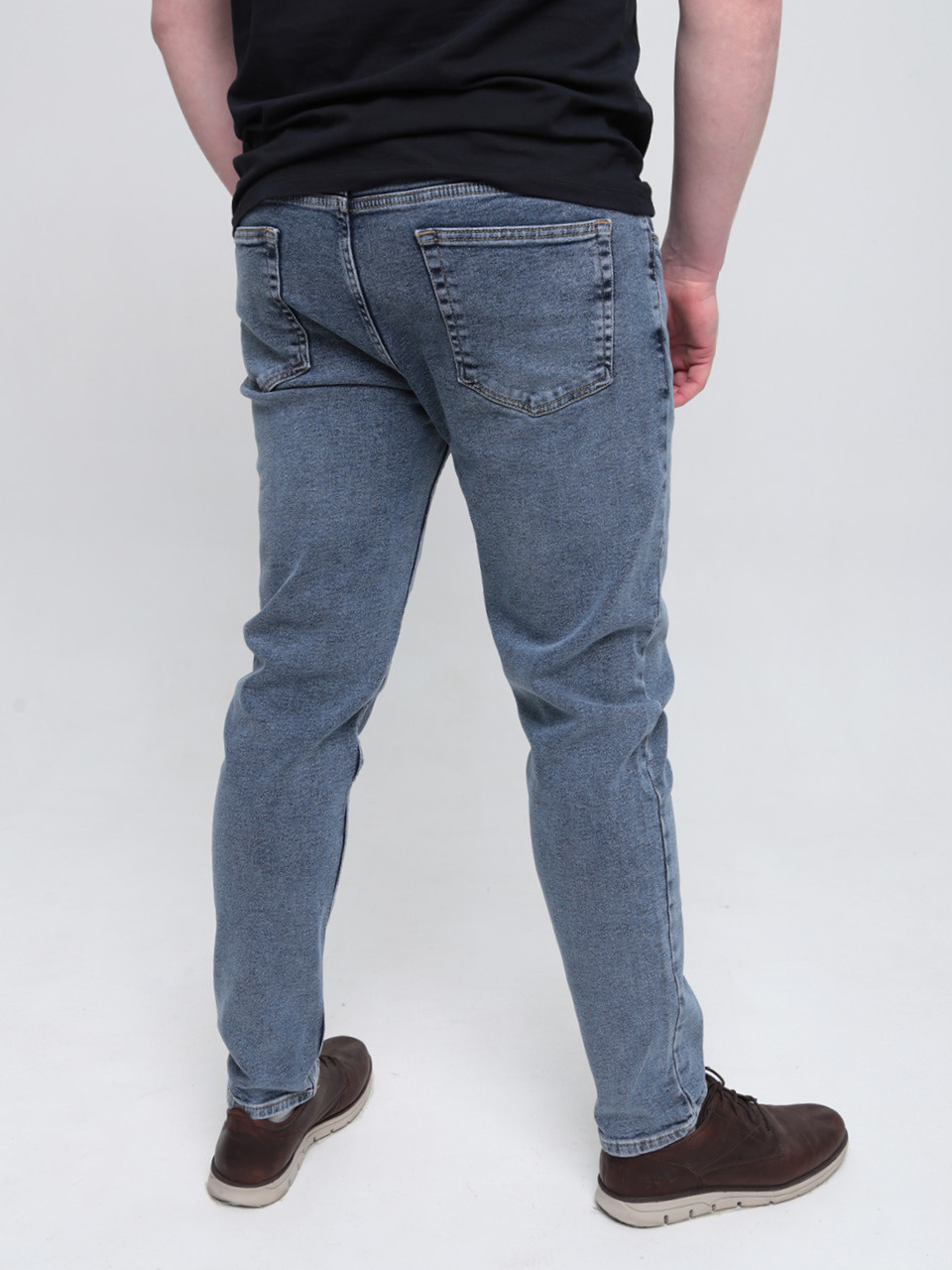 Джинсы мужские утепленные синие на флисе слим 3032-4685