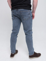 Джинсы мужские утепленные синие на флисе слим 3032-4685