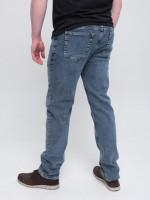 Джинсы мужские утепленные синие на флисе слим 1045-4682