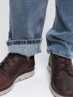 Джинсы мужские утепленные синие на флисе слим 1045-4682