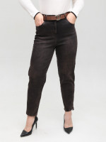 Джинси жіночі коричневі МОМ зі стрейчем 7825-5