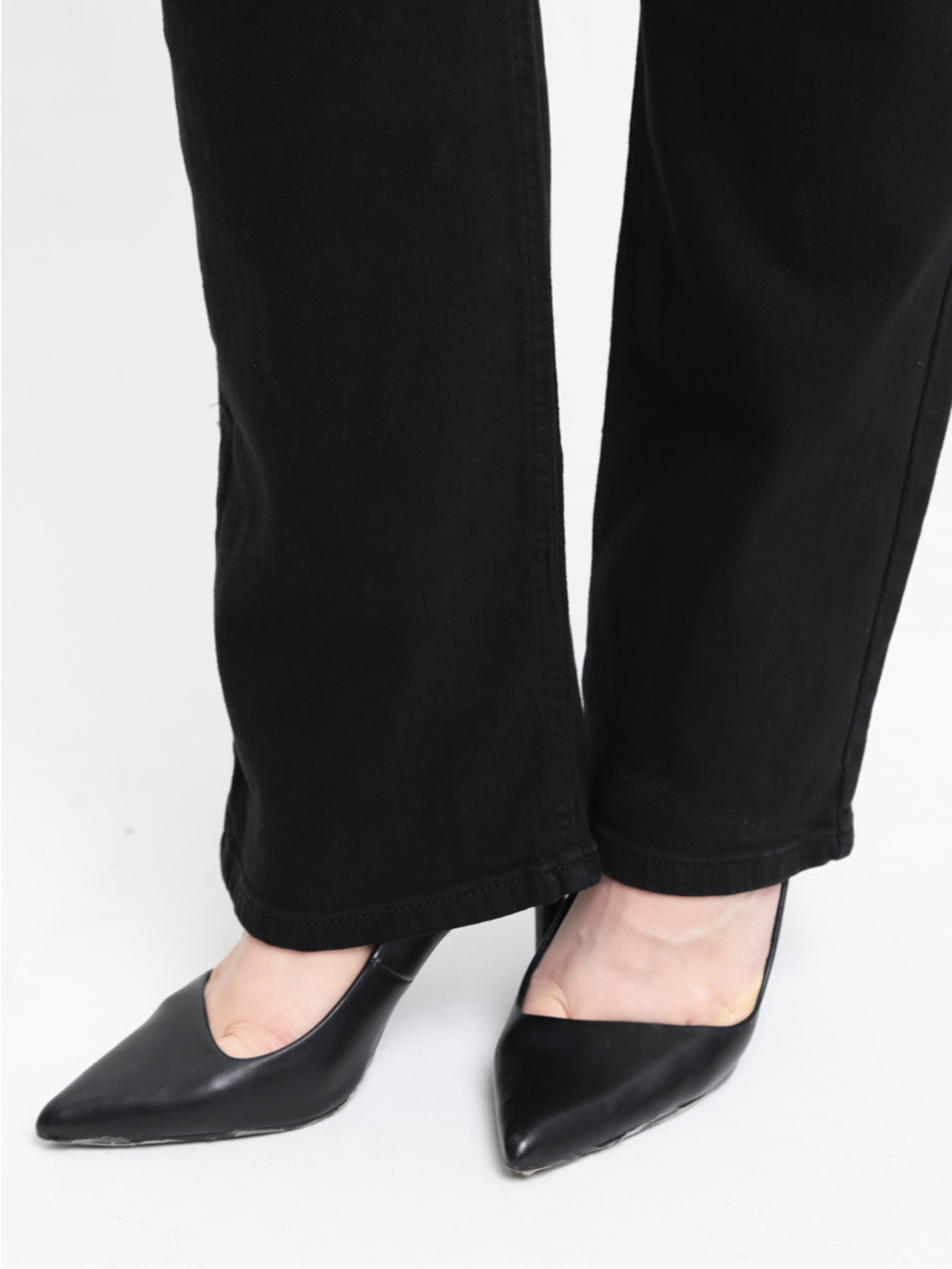 Джинси жіночі чорні прямі великі розміри 3268-B-045