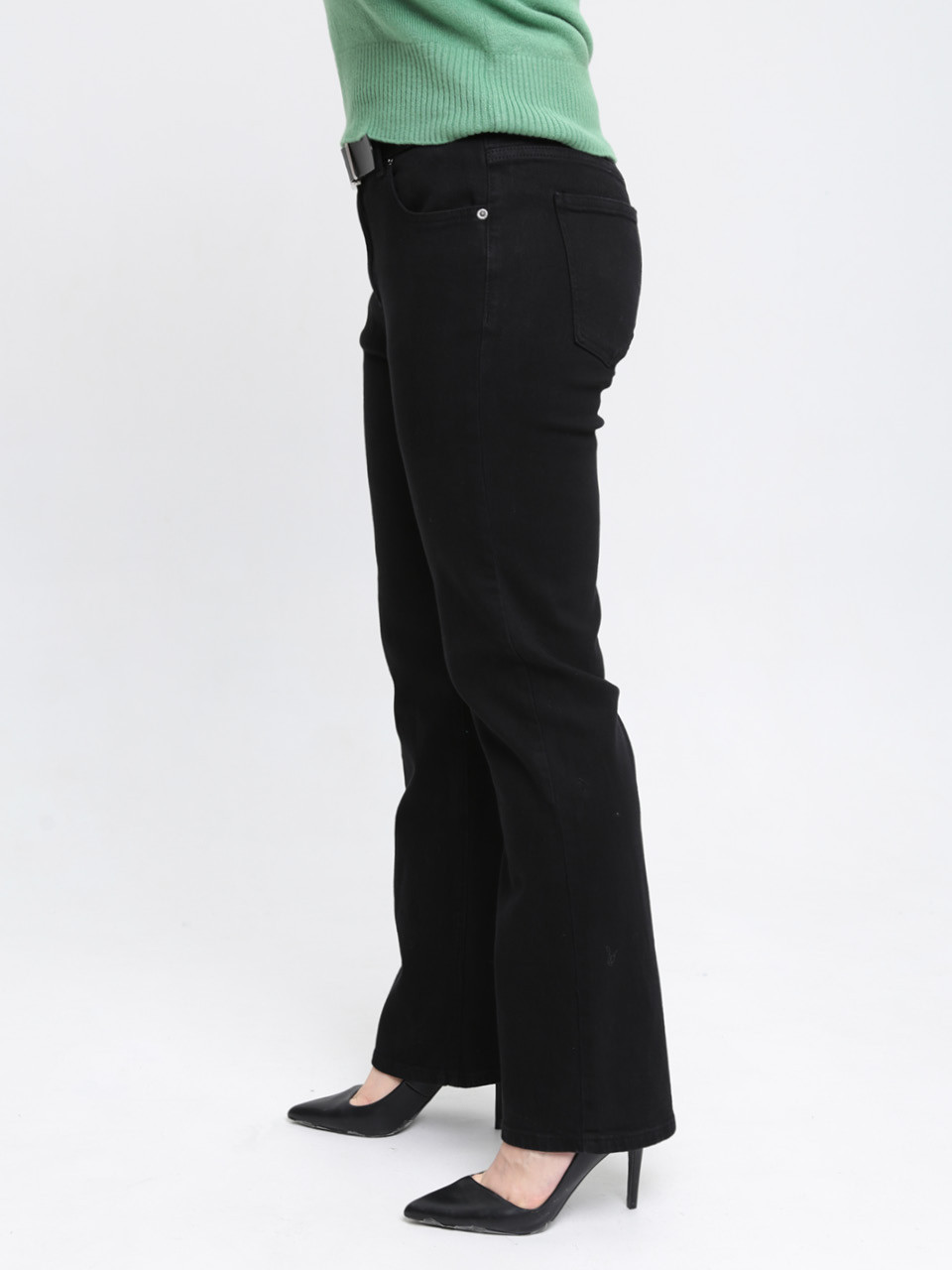 Джинси жіночі чорні прямі великі розміри 3268-B-045