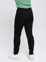 Джинсы женские утепленные черные на флисе слим МОМ большие 1291-B