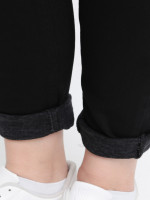 Джинсы женские утепленные черные на флисе слим МОМ большие 1291-B