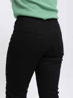 Джинсы женские утепленные черные на флисе слим МОМ большие 1291-B