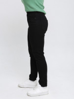 Джинсы женские утепленные черные на флисе слим МОМ большие 1291-B