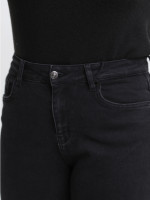 Джинсы женские утепленные черные на флисе МОМ 3256