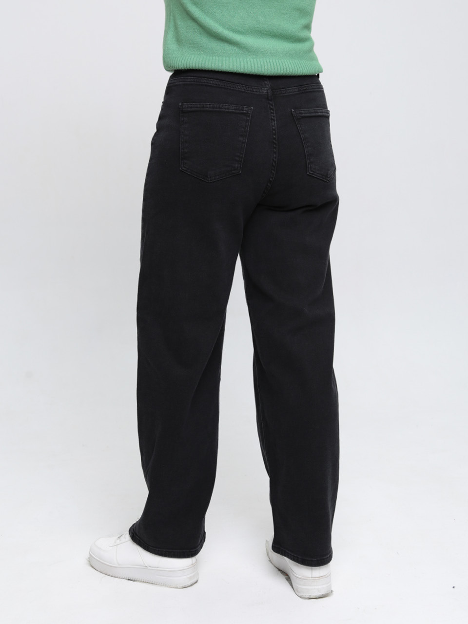 Джинси жіночі утеплені чорні на флісі баггі 3290-063