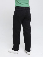 Джинси жіночі утеплені чорні на флісі баггі 3290-063