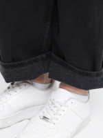 Джинси жіночі утеплені чорні на флісі баггі 3290-063