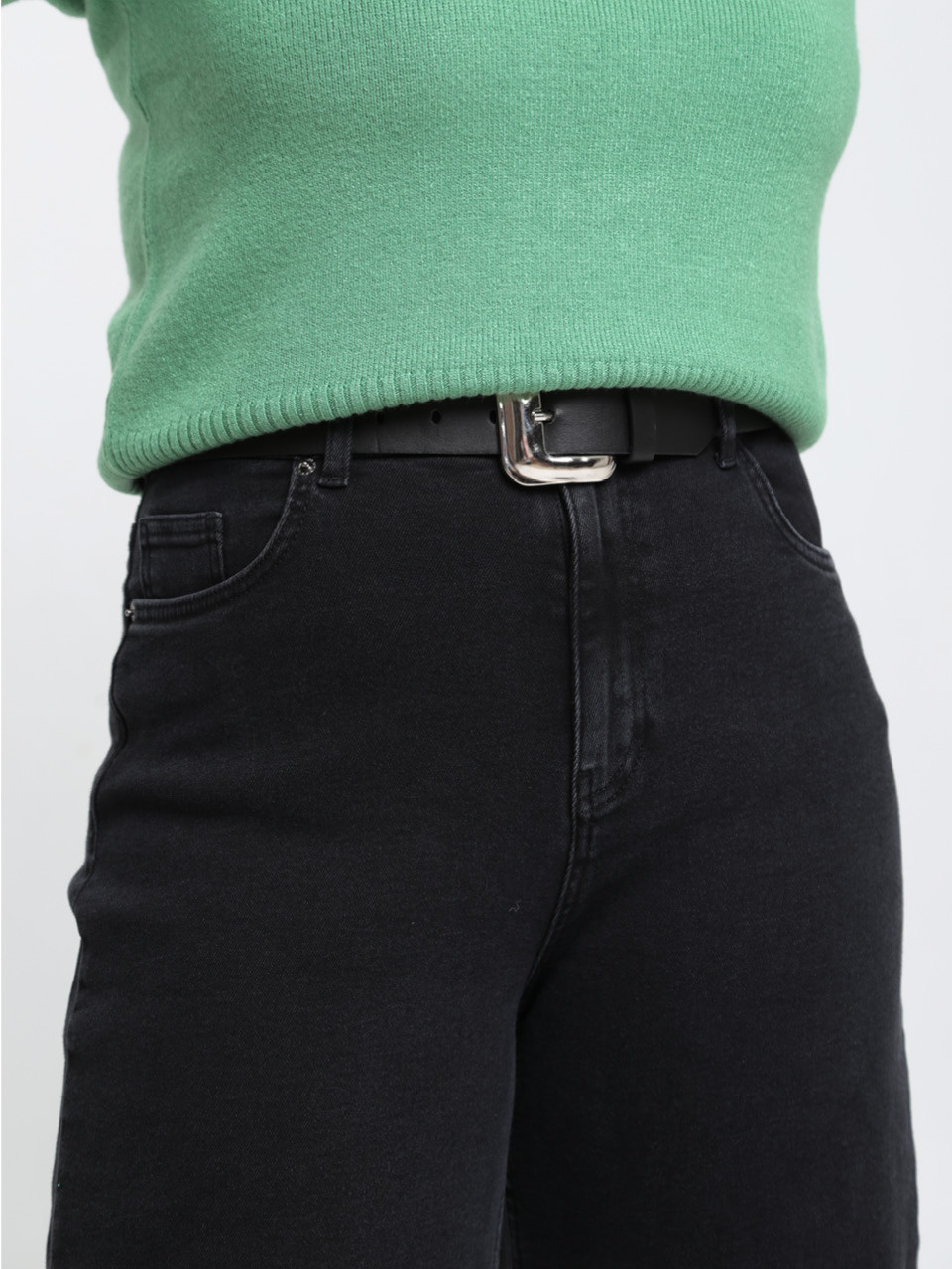 Джинси жіночі утеплені чорні на флісі баггі 3290-063