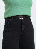 Джинси жіночі утеплені чорні на флісі баггі 3290-063